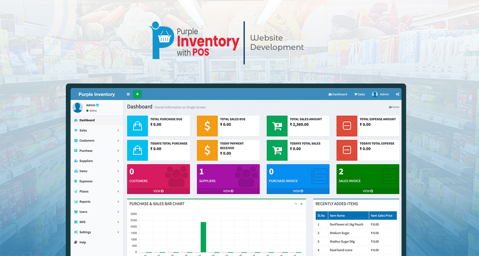 Purple Inventory with POS: Website Development